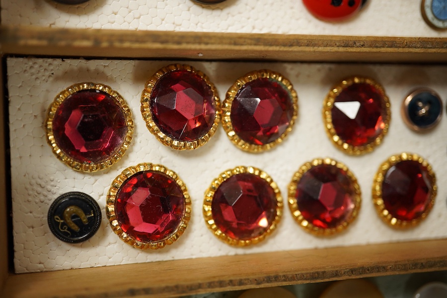 A collection of assorted early to mid 20th century buttons, largest 23mm;, Condition - good